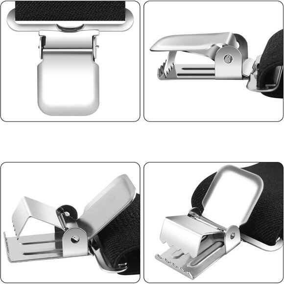 Mens Heavy Duty Suspenders with Strong Clips Elastic Y Back Braces 2 Inch - Picture 5 of 7